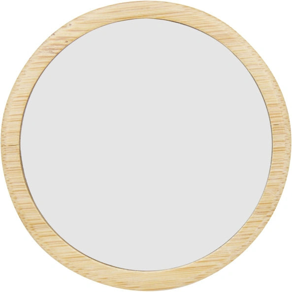 🌿 Miroir rond en bambou – Gravure personnalisée