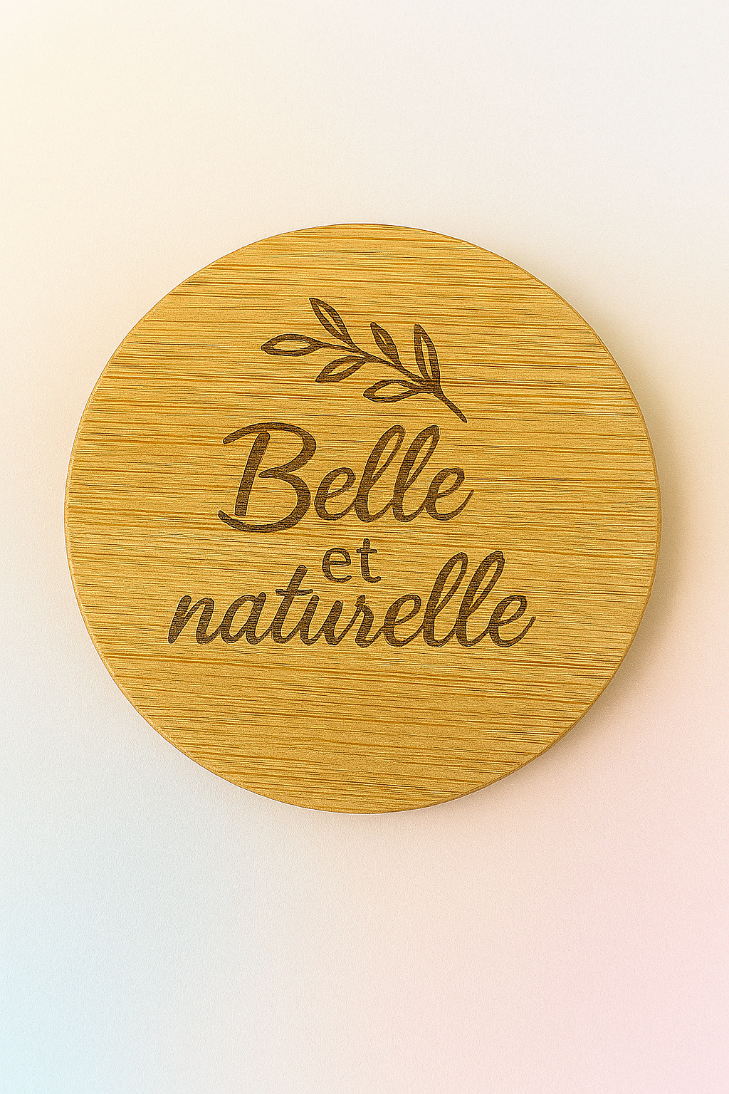 🌿 Miroir rond en bambou – Gravure personnalisée