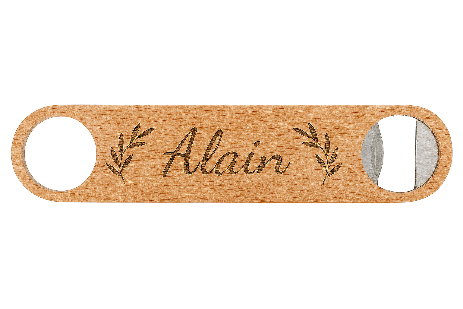 Décapsuleur en bois – Gravure personnalisée