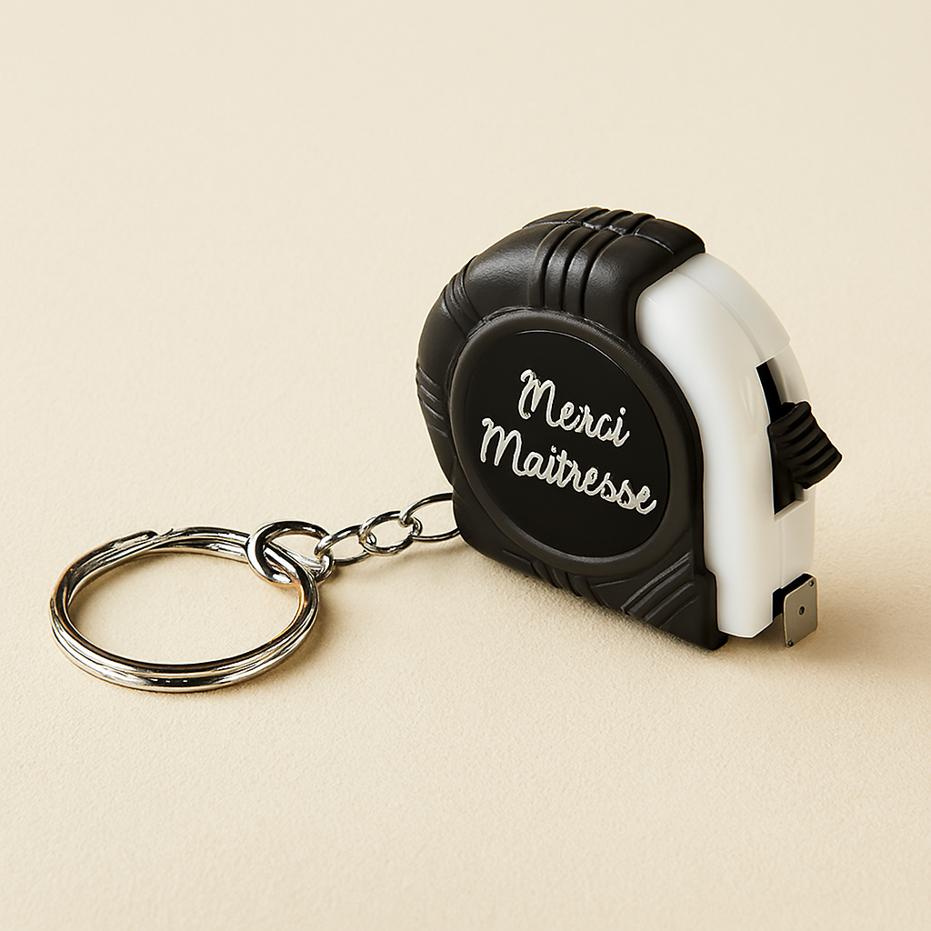 🛠️ Porte-clés mètre ruban personnalisable – 1 mètre avec verrouillage