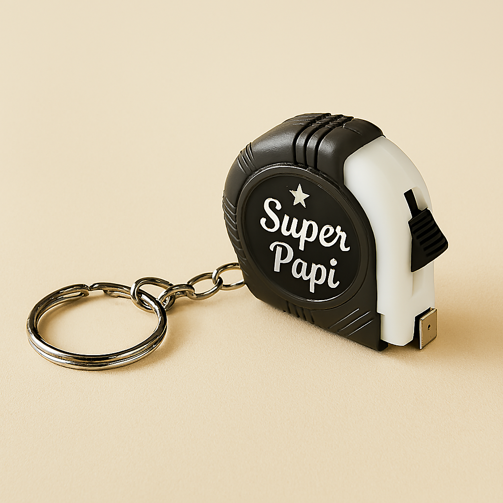 🛠️ Porte-clés mètre ruban personnalisable – 1 mètre avec verrouillage