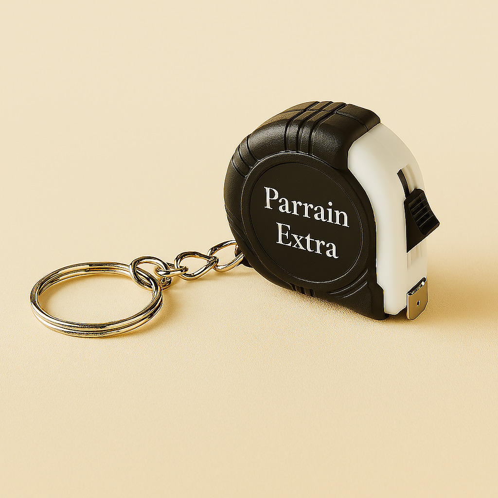 🛠️ Porte-clés mètre ruban personnalisable – 1 mètre avec verrouillage