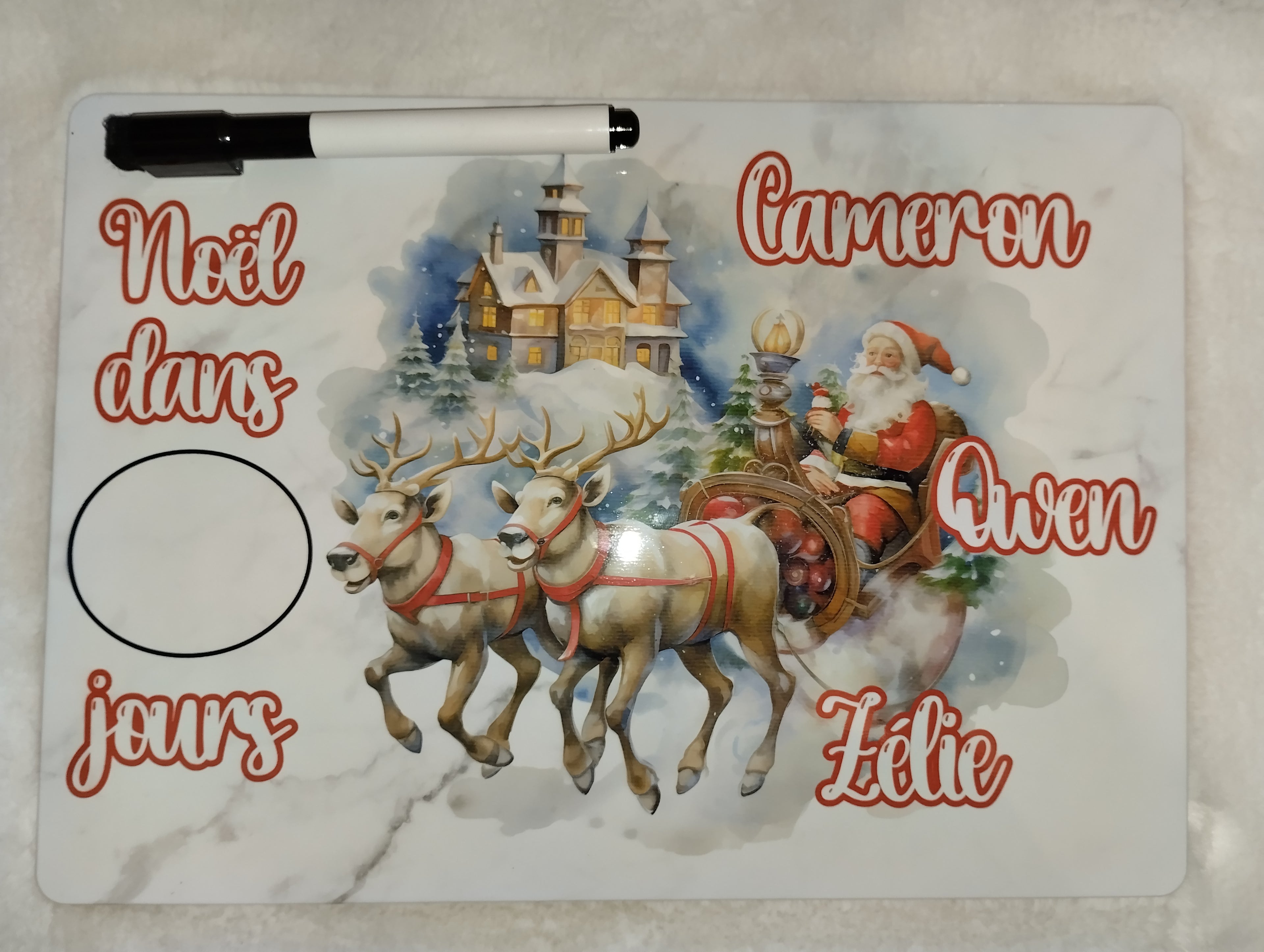 🎄 Tableau Compte‑à‑Rebours de Noël – Format A4