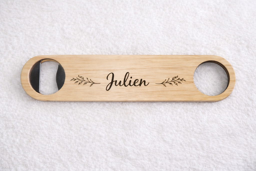 Décapsuleur en bois – Gravure personnalisée