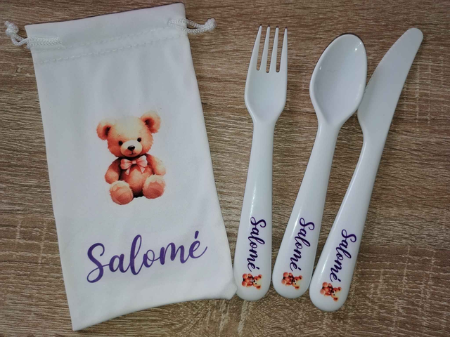 Ensemble de Couverts Enfants Personnalisables + Pochette Offerte