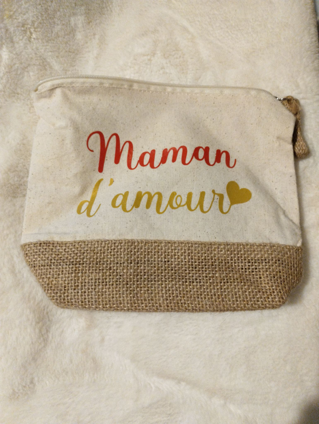 ✨ Trousse tendance en coton et jute – personnalisable