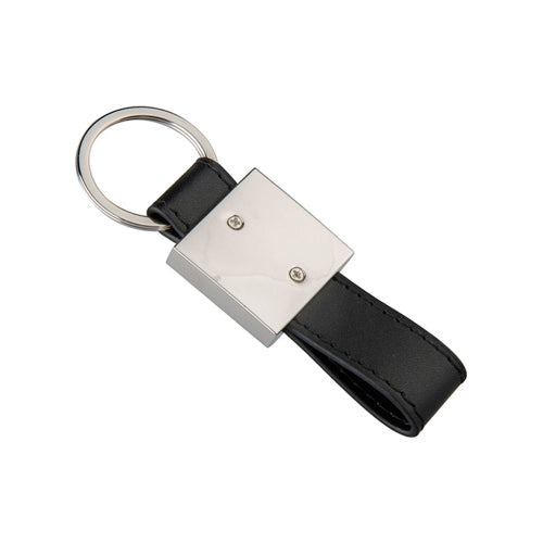 Porte-clés Carré en métal & simili cuir